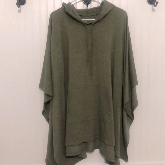 Cuddl Duds Comfortwear SOFT French Terry Hooded Poncho - Picture 2 of 4